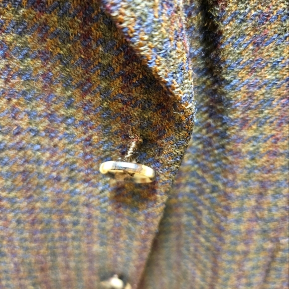 Vintage Burberrys Sport Coat Blazer Jacket Men's  Houndstooth Brown Pure Wool L. - Picture 11 of 11